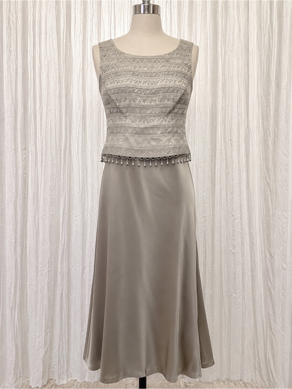 Michelangelo Silver-Beaded Midi Two-Piece Dress
